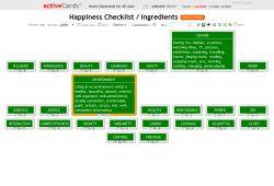 Happiness Checklist,| Ingredients